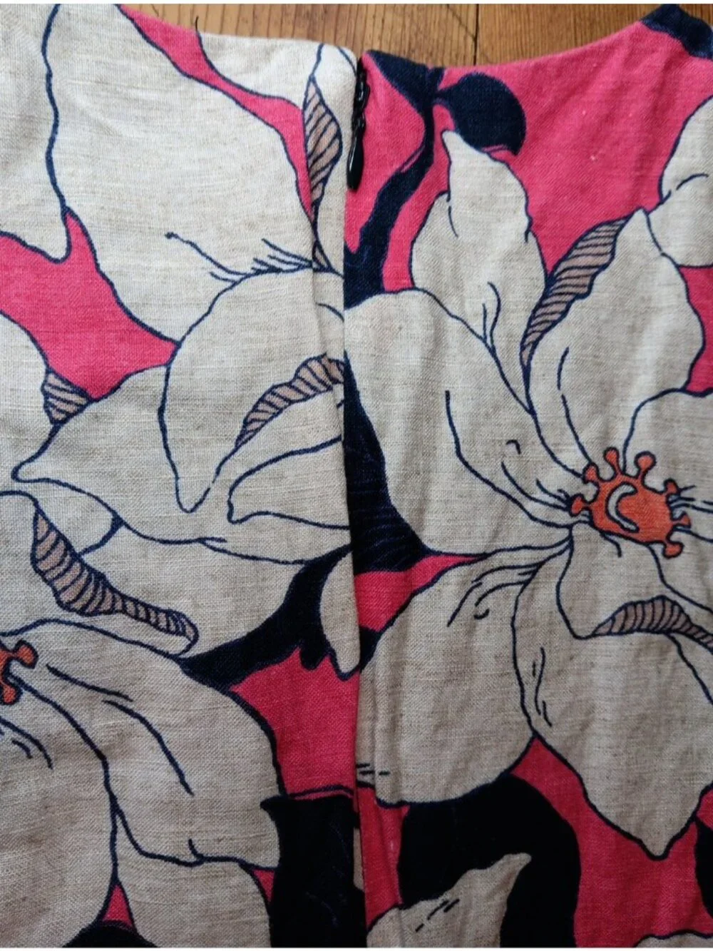 Ann Taylor Petite Womens 6P Floral Shift Dress Sleeveless Linen Blend Summer - Picture 6 of 7